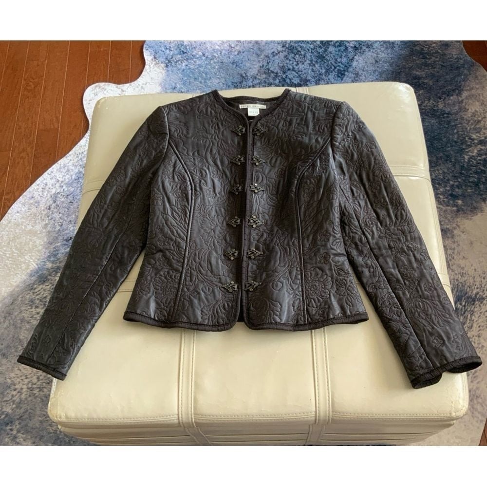 Peter Nygard Jacket Black Leather Size 8
